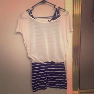 Black and white mini dress